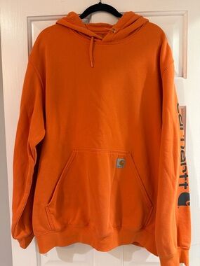 Carhartt Orange Pullover Hooded Work Sweatshirt